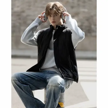 唐狮冬季立领马甲开衫外套男百搭男士运动无袖棉背心男保暖TD图片