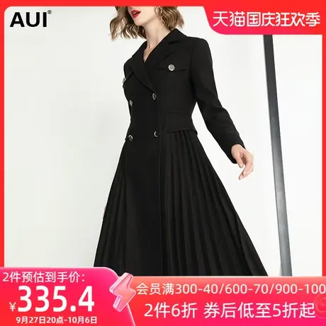 原创设计感小众黑色毛呢外套女长款过膝2023秋冬新款时尚呢子大衣图片