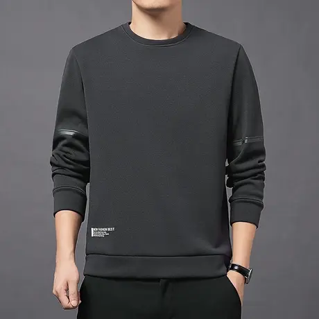 运动卫衣男款大码秋冬加绒圆领长袖冬季宽松厚款保暖男士秋装上衣商品大图