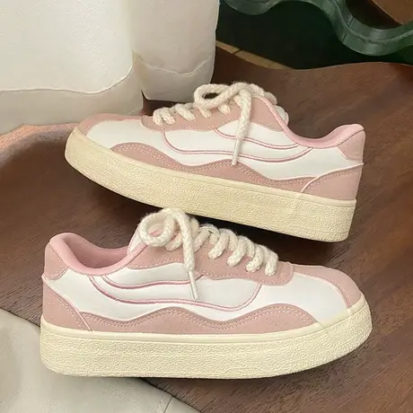 Betoo 2023新款原创小众设计感板鞋女ins潮休闲厚底百搭小白鞋商品大图