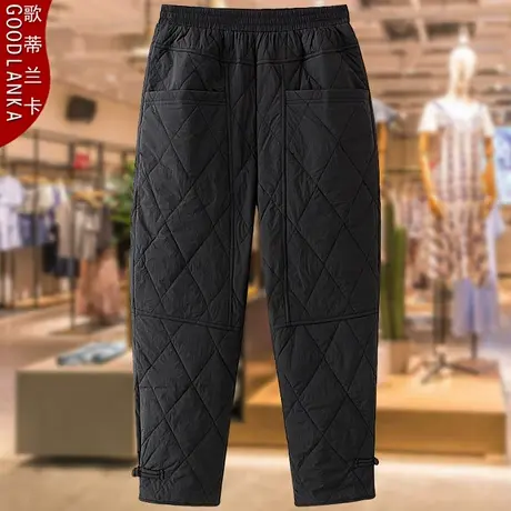 大码中老年女装冬季羽绒裤女新款宽松时尚盘扣妈妈装加厚保暖棉裤商品大图