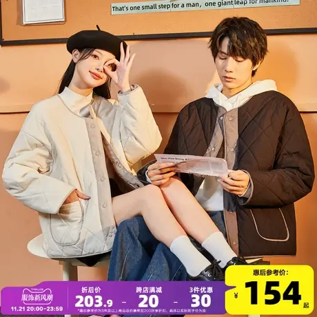 唐狮2023冬季新款情侣棉衣男款棒球领宽松短款外套女抗寒棉服潮牌图片