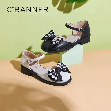 千百度女鞋年夏季新款潮流凉鞋蝴蝶结温柔可爱仙女风时装凉鞋商品大图