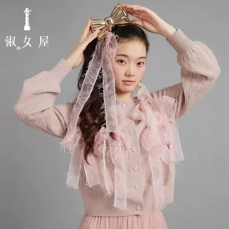 淑女屋官方旗舰店针织毛衣冬季秋蝉系列女爆款蝴蝶结毛衣外穿商品大图