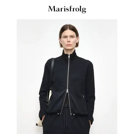 【商场同款】玛丝菲尔2023年秋季新款绵羊毛3D立体提花夹克外套商品大图