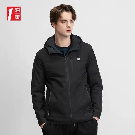 海一家带可充气U型枕休闲两面穿外套秋季迷彩青少年夹克男商品大图