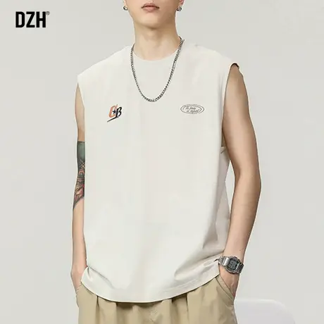 男士运动背心男款夏季无袖t恤男纯棉坎肩篮球健身无袖外搭上衣服商品大图