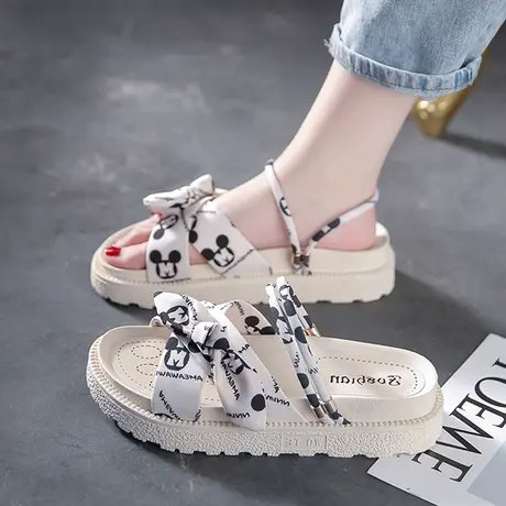 可湿水罗马凉鞋女夏天外穿2023年新款厚底增高学生沙滩两穿凉拖鞋商品大图