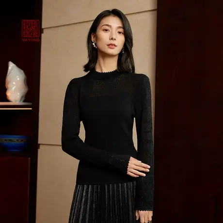 EP雅莹高端系列 丝羊毛半高领修身显瘦内搭 2024早春新款9510A图片