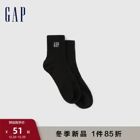 Gap男装秋季新款LOGO罗纹针织休闲中筒袜透气吸汗及踝袜837325图片