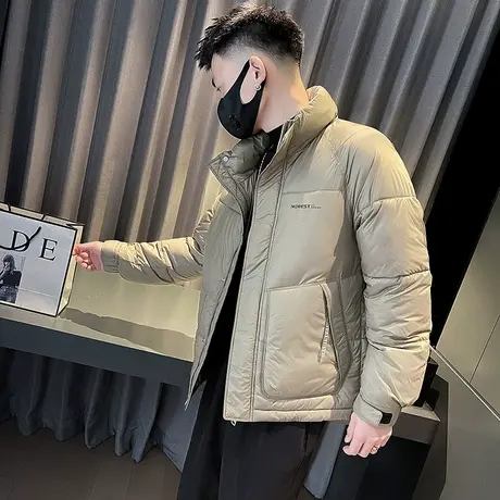 冬季新款韩版立领棉服男宽松保暖加厚外套插肩袖ins时尚休闲棉衣商品大图