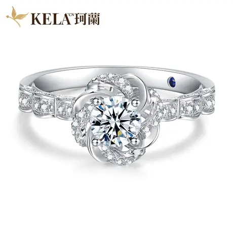 【皇室公主】珂兰 白18K金钻石戒指女求婚结婚钻戒婚戒 蔷薇之恋P商品大图
