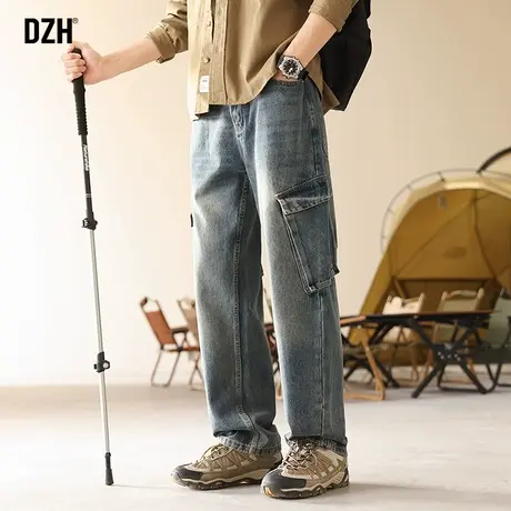 男士美式工装牛仔裤男春季直筒宽松休闲长裤子男款2024年新款男裤商品大图