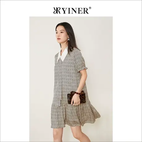 【轻奢真丝】YINER音儿线上专选女装2022夏季翻领蚕丝连衣裙图片