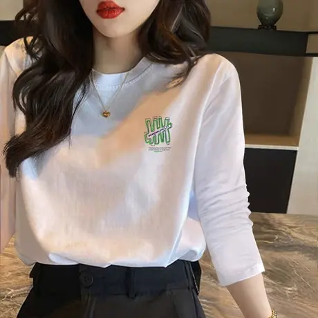 网红t恤女长袖宽松内搭2022年秋冬新款洋气打底衫韩版百搭上衣女商品大图