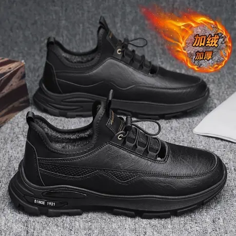 冬季加绒雨鞋男款外穿时尚短筒厨师厨房工作鞋防滑防水鞋雨靴男士商品大图