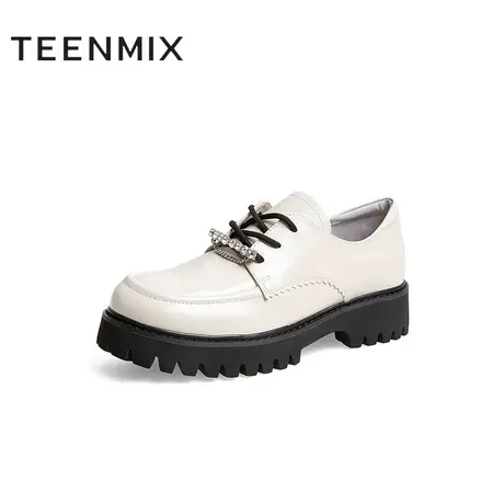 天美意英伦小皮鞋系带女厚底休闲单鞋秋新款商场同款CX330CM2图片