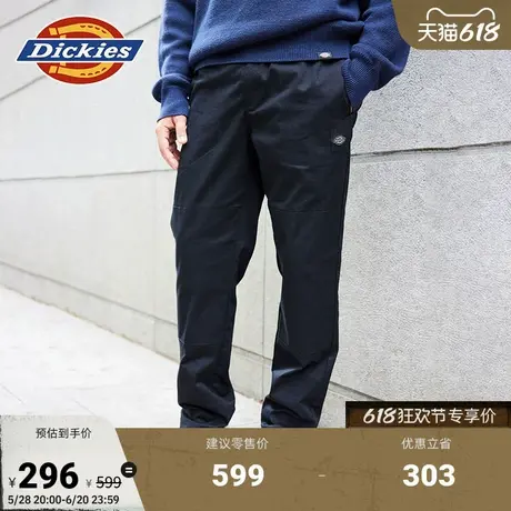 Dickies 松紧腰围双膝小LOGO 春夏休闲裤 男女情侣同款商品大图