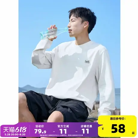 唐狮2025春季新款长袖T恤男小细节圆领宽松上衣纯色内搭打底衫潮t商品大图