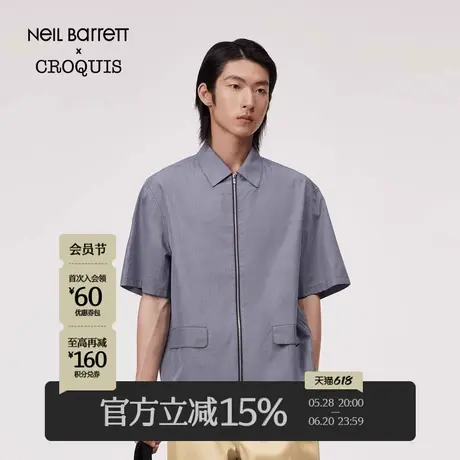 【Neil Barrett联名】速写男装夏季新款衬衫宽松简约时髦短袖衬衣商品大图