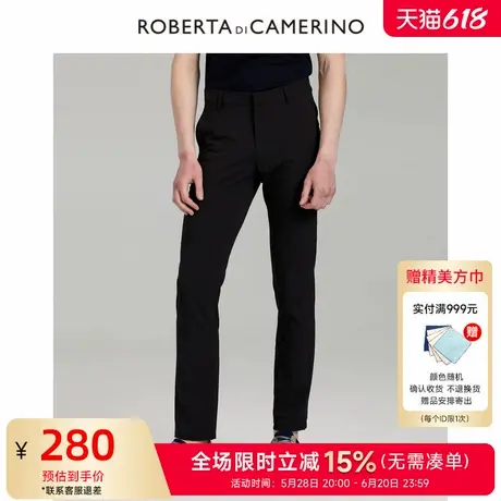 [时尚都市]ROBERTA诺贝达男装男士休闲裤夏季新款纯色直筒休闲裤商品大图
