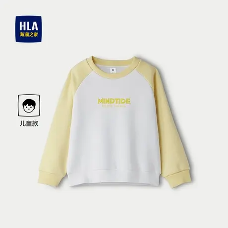 HLA/海澜之家亦心即为系列卫衣25秋冬新圆领印花针织长袖男女童图片