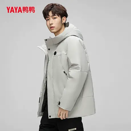 鸭鸭户外情侣款羽绒服2023年冬季新款短款连帽时尚百搭保暖外套C商品大图