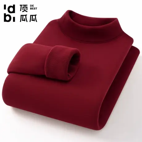 【驼绒巨厚】顶瓜瓜冬季加绒加厚打底衫女红色本命年保暖内衣上衣商品大图