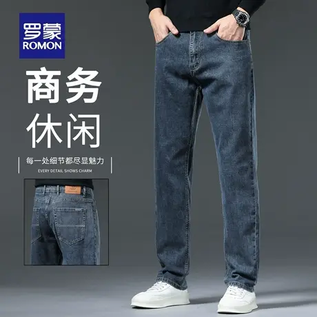 罗蒙牛仔裤男直筒宽松2025秋季新款休闲男裤中年弹力耐磨长裤N1Z图片