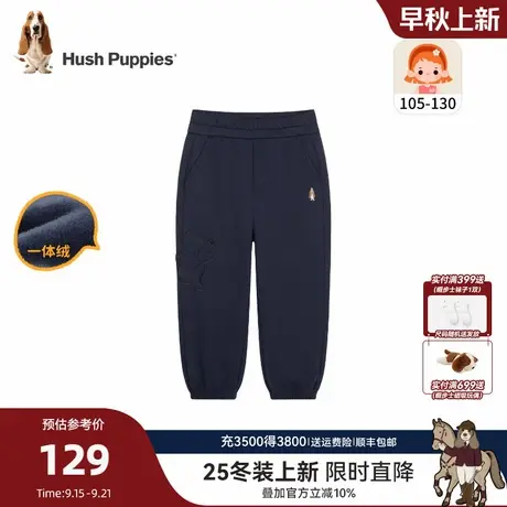 暇步士童装女童一体绒长裤25冬新品小童宝宝运动裤儿童加厚裤子图片