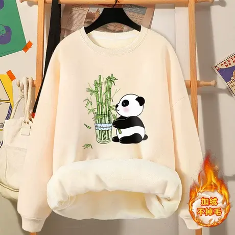 加绒卫衣女小个子秋冬2023年新款爆款韩版宽松加厚学生冬季上衣潮商品大图