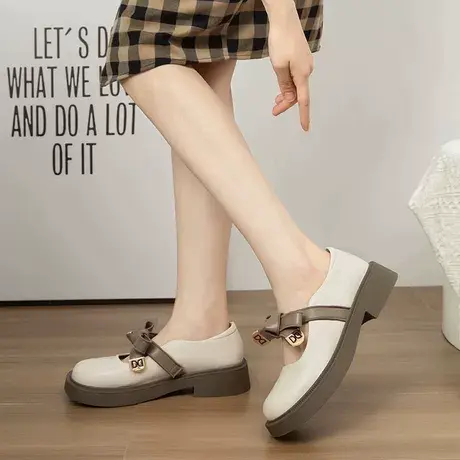 玛丽珍小皮鞋夏季女2023新款复古百搭英伦风蝴蝶结乐福鞋日系jk鞋商品大图