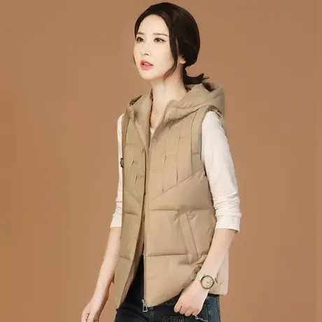 韩潮袭人连帽加厚保暖棉马夹外套女2023冬新款休闲夹克马甲短外套图片