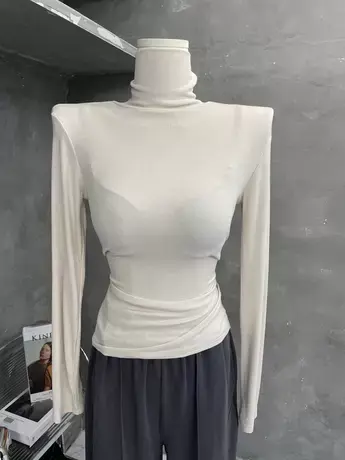 店主推荐！软糯大弹力高领打底衫女修身长袖T恤内搭上衣2022秋冬图片