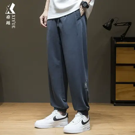 春季厚款莫代尔抗皱休闲裤男春秋百搭束脚男裤宽松大码运动九分裤商品大图