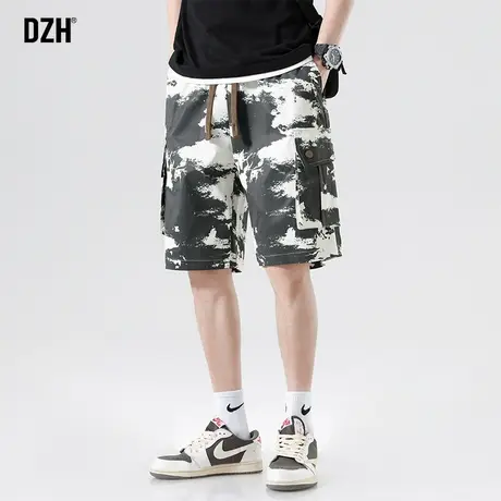 男士迷彩裤休闲短裤男夏季外穿潮牌工装裤五分裤宽松沙滩裤大裤衩商品大图