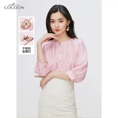 miss COCOON小香风衬衫女2023新款夏季时尚宽松洋气独特别致上衣商品大图