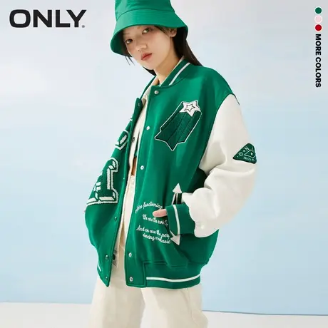 ONLY奥莱潮流学院风休闲减龄宽松棒球服外套女图片