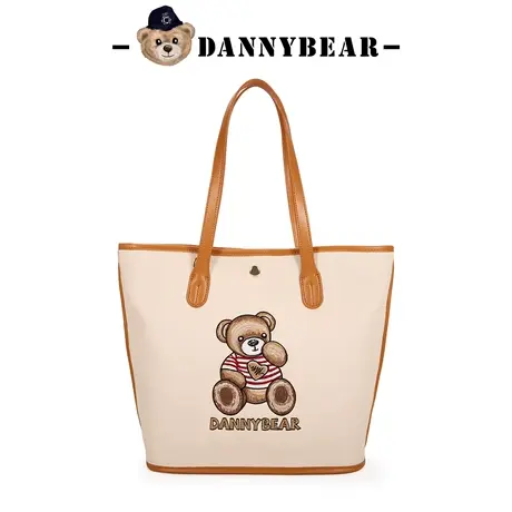 丹尼熊单肩托特包女包包小众刺绣小熊挎包可放IPAD竖版1826021商品大图