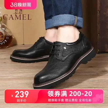 Camel/骆驼男鞋24春季新款真皮轻便商务休闲时尚英伦正装皮鞋商品大图