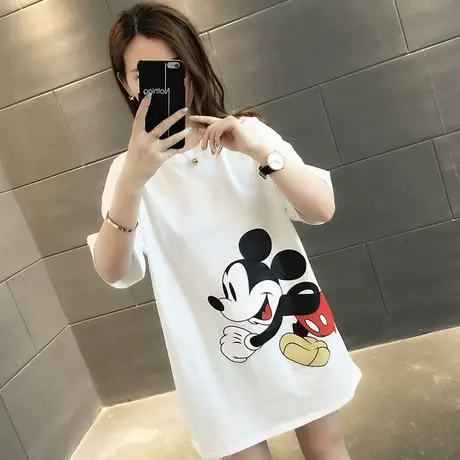 纯棉短袖T恤女装宽松2023年新款秋季洋气中长款设计感打底衫爆款商品大图