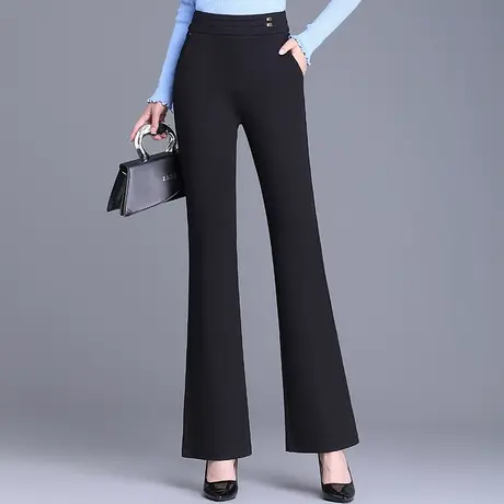 女士微喇裤秋季2023新款高腰通勤喇叭裤长裤显瘦气质垂感西装裤子图片