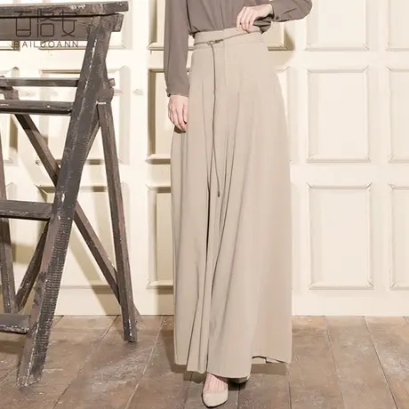 百洛安垂感大摆阔腿裤长裤女士秋装韩版高腰显瘦百搭裙裤气质甩裤商品大图