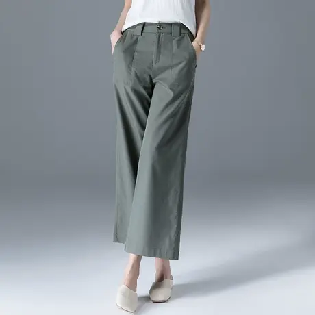 冰丝阔腿裤女夏薄款八分九分裤休闲裤子2023新款夏季天丝直筒女裤图片