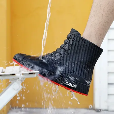 雨鞋男款时尚2023新款外穿中筒雨靴防水防滑水鞋雨天通勤耐磨胶鞋商品大图