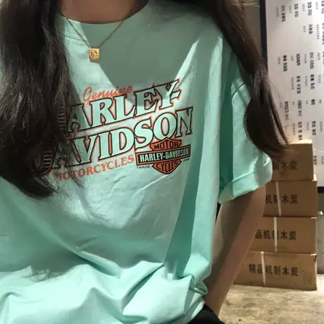 韩风chic上衣夏季2023年新款学生宽松粉色短袖t恤女甜酷上衣ins潮商品大图