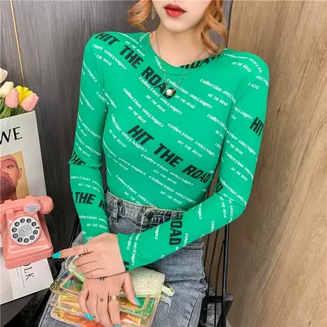 小衫半韩版打底衫女士春秋冬2023洋气新款潮百搭显瘦修身内搭上衣图片