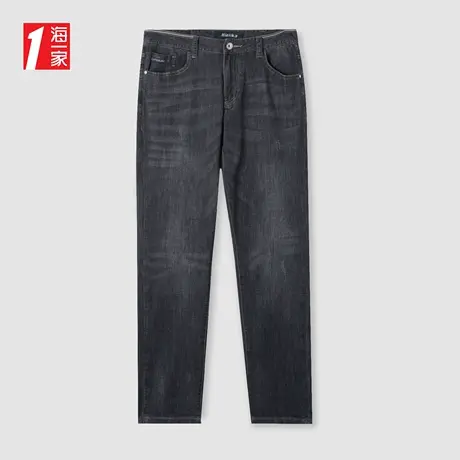 海一家青春休闲长裤2023夏季新款弹力舒适中腰修身牛仔裤男图片