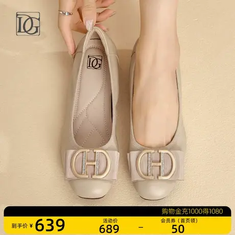 头层牛皮浅口单鞋女平底鞋新款春秋软皮软底休闲妈妈皮鞋子图片