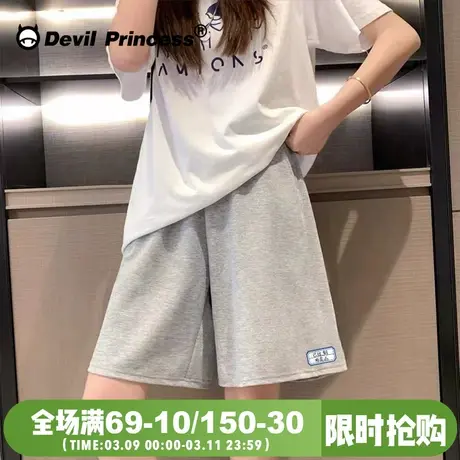 夏季新款学院风休闲运动五分裤女宽松直筒阔腿显瘦oversize短裤潮商品大图